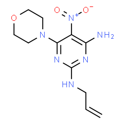 ChemSpider 2D Image | N~2~-Allyl-6-(4-morpholinyl)-5-nitro-2,4-pyrimidinediamine | C11H16N6O3