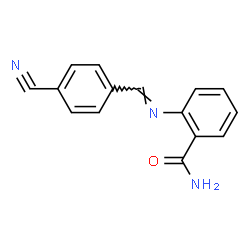 ChemSpider 2D Image | 2-[(E)-(4-Cyanobenzylidene)amino]benzamide | C15H11N3O