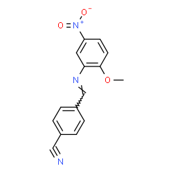 ChemSpider 2D Image | 4-{(E)-[(2-Methoxy-5-nitrophenyl)imino]methyl}benzonitrile | C15H11N3O3