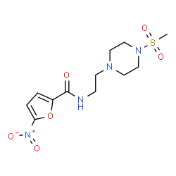 ChemSpider 2D Image | N-{2-[4-(Methylsulfonyl)-1-piperazinyl]ethyl}-5-nitro-2-furamide | C12H18N4O6S