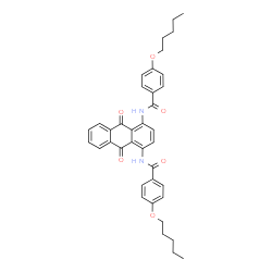 ChemSpider 2D Image | N,N'-(9,10-Dioxo-9,10-dihydroanthracene-1,4-diyl)bis[4-(pentyloxy)benzamide] | C38H38N2O6