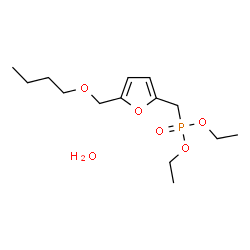 ChemSpider 2D Image | Diethyl {[5-(butoxymethyl)-2-furyl]methyl}phosphonate hydrate (1:1) | C14H27O6P
