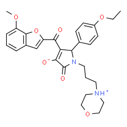 ChemSpider 2D Image | 2H-pyrrol-2-one, 5-(4-ethoxyphenyl)-1,5-dihydro-3-hydroxy-4-[(7-methoxy-2-benzofuranyl)carbonyl]-1-[3-(4-morpholinyl)propyl]- | C29H32N2O7