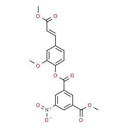 ChemSpider 2D Image | 2-Methoxy-4-[(1E)-3-methoxy-3-oxo-1-propen-1-yl]phenyl methyl 5-nitroisophthalate | C20H17NO9