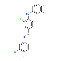ChemSpider 2D Image | Benzenamine, 2-chloro-N-(3,4-dichlorophenyl)-4-((3,4-dichlorophenyl)azo)- | C18H10Cl5N3