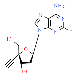 ChemSpider 2D Image | 2'-Deoxy-4'-ethynyl-2-fluoroadenosine | C12H12FN5O3