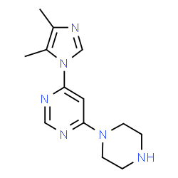 ChemSpider 2D Image | 4-(4,5-Dimethyl-1H-imidazol-1-yl)-6-(1-piperazinyl)pyrimidine | C13H18N6
