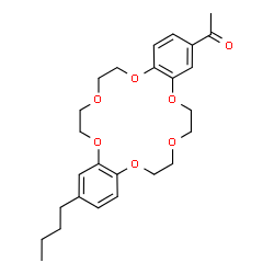ChemSpider 2D Image | 1-(13-Butyl-6,7,9,10,17,18,20,21-octahydrodibenzo[b,k][1,4,7,10,13,16]hexaoxacyclooctadecin-2-yl)ethanone | C26H34O7