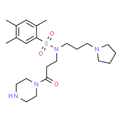 ChemSpider 2D Image | 2,4,5-Trimethyl-N-[3-oxo-3-(1-piperazinyl)propyl]-N-[3-(1-pyrrolidinyl)propyl]benzenesulfonamide | C23H38N4O3S