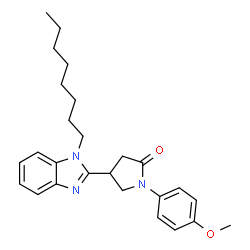 ChemSpider 2D Image | 1-(4-Methoxyphenyl)-4-(1-octyl-1H-benzimidazol-2-yl)-2-pyrrolidinone | C26H33N3O2
