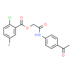 ChemSpider 2D Image | 2-[(4-Acetylphenyl)amino]-2-oxoethyl 2-chloro-5-fluorobenzoate | C17H13ClFNO4