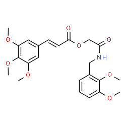 ChemSpider 2D Image | 2-[(2,3-Dimethoxybenzyl)amino]-2-oxoethyl (2E)-3-(3,4,5-trimethoxyphenyl)acrylate | C23H27NO8