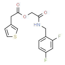 ChemSpider 2D Image | 2-[(2,4-Difluorobenzyl)amino]-2-oxoethyl 3-thienylacetate | C15H13F2NO3S