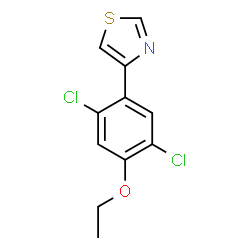 ChemSpider 2D Image | 4-(2,5-Dichloro-4-ethoxyphenyl)-1,3-thiazole | C11H9Cl2NOS