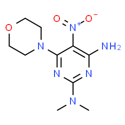 ChemSpider 2D Image | N~2~,N~2~-Dimethyl-6-(4-morpholinyl)-5-nitro-2,4-pyrimidinediamine | C10H16N6O3