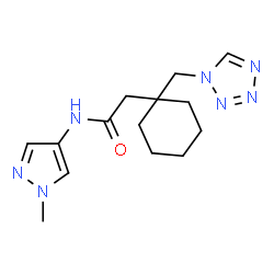 ChemSpider 2D Image | N-(1-Methyl-1H-pyrazol-4-yl)-2-[1-(1H-tetrazol-1-ylmethyl)cyclohexyl]acetamide | C14H21N7O