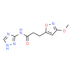 ChemSpider 2D Image | 3-(3-Methoxy-1,2-oxazol-5-yl)-N-(1H-1,2,4-triazol-3-yl)propanamide | C9H11N5O3