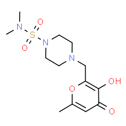 ChemSpider 2D Image | 4-[(3-Hydroxy-6-methyl-4-oxo-4H-pyran-2-yl)methyl]-N,N-dimethyl-1-piperazinesulfonamide | C13H21N3O5S