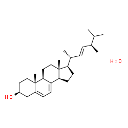 ChemSpider 2D Image | (3beta,22E)-Ergosta-5,7,22-trien-3-ol hydrate (1:1) | C28H46O2