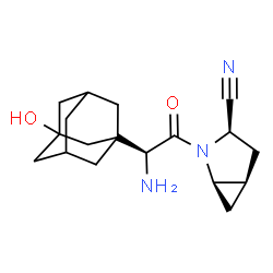 ChemSpider 2D Image | (1R,3R,5R)-2-[(2S)-2-Amino-2-(3-hydroxyadamantan-1-yl)acetyl]-2-azabicyclo[3.1.0]hexane-3-carbonitrile | C18H25N3O2