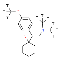 ChemSpider 2D Image | 1-(2-{Bis[(~3~H_3_)methyl]amino}-1-{4-[(~3~H_3_)methyloxy]phenyl}ethyl)cyclohexanol | C17H18T9NO2