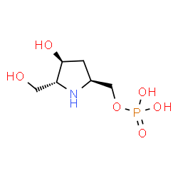 ChemSpider 2D Image | [(2S,4S,5R)-4-Hydroxy-5-(hydroxymethyl)-2-pyrrolidinyl]methyl dihydrogen phosphate | C6H14NO6P