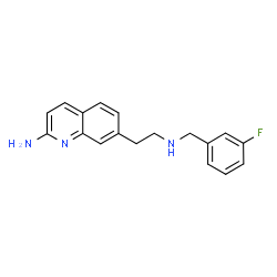 ChemSpider 2D Image | 7-{2-[(3-Fluorobenzyl)amino]ethyl}-2-quinolinamine | C18H18FN3