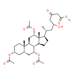ChemSpider 2D Image | Methyl (7R)-5-hydroxy-3-oxo-7-[(3R,5S,7R,8R,9S,10S,12S,13R,14S,17R)-3,7,12-triacetoxy-10,13-dimethylhexadecahydro-1H-cyclopenta[a]phenanthren-17-yl]octanoate | C34H52O10