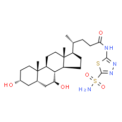 ChemSpider 2D Image | (3alpha,5beta,7beta,8xi)-3,7-Dihydroxy-N-(5-sulfamoyl-1,3,4-thiadiazol-2-yl)cholan-24-amide | C26H42N4O5S2