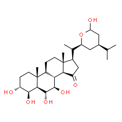 ChemSpider 2D Image | (3alpha,4beta,5alpha,6alpha,7beta,22S,24S)-3,4,6,7,29-Pentahydroxy-22,29-epoxystigmastan-15-one | C29H48O7