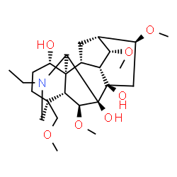 ChemSpider 2D Image | (1alpha,6beta,7beta,14alpha,16beta)-20-Ethyl-6,14,16-trimethoxy-4-(methoxymethyl)aconitane-1,7,8-triol | C25H41NO7