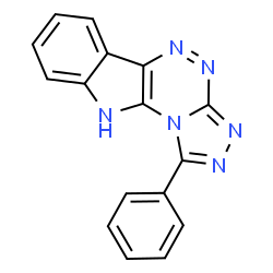 ChemSpider 2D Image | 1-Phenyl-10H-[1,2,4]triazolo[3',4':3,4][1,2,4]triazino[5,6-b]indole | C16H10N6