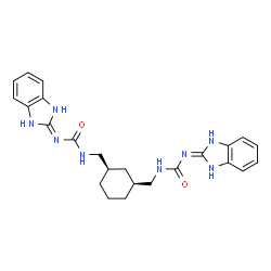 ChemSpider 2D Image | 1,1'-[(1R,3S)-1,3-Cyclohexanediylbis(methylene)]bis[3-(1H-benzimidazol-2-yl)urea] | C24H28N8O2
