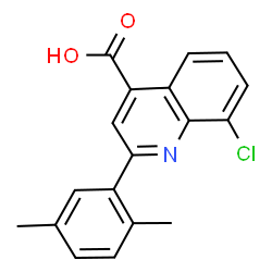 ChemSpider 2D Image | 8-Chloro-2-(2,5-dimethylphenyl)-4-quinolinecarboxylic acid | C18H14ClNO2
