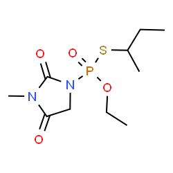 ChemSpider 2D Image | S-sec-Butyl O-ethyl (3-methyl-2,4-dioxo-1-imidazolidinyl)phosphonothioate | C10H19N2O4PS