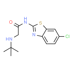 ChemSpider 2D Image | N-(6-Chloro-1,3-benzothiazol-2-yl)-N~2~-(2-methyl-2-propanyl)glycinamide | C13H16ClN3OS