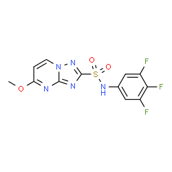 ChemSpider 2D Image | 5-Methoxy-N-(3,4,5-trifluorophenyl)[1,2,4]triazolo[1,5-a]pyrimidine-2-sulfonamide | C12H8F3N5O3S