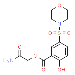 ChemSpider 2D Image | 2-Amino-2-oxoethyl 2-hydroxy-5-(4-morpholinylsulfonyl)benzoate | C13H16N2O7S