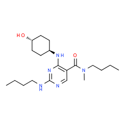 ChemSpider 2D Image | N-Butyl-2-(butylamino)-4-[(trans-4-hydroxycyclohexyl)amino]-N-methyl-5-pyrimidinecarboxamide | C20H35N5O2