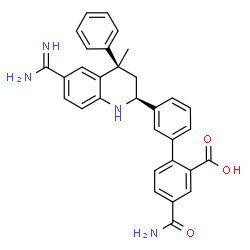 ChemSpider 2D Image | 5-Aminocarbonyl-2-[3-[(2s,4r)-6-Carbamimidoyl-4-Methyl-4-Phenyl-2,3-Dihydro-1h-Quinolin-2-Yl]phenyl]benzoic Acid | C31H28N4O3