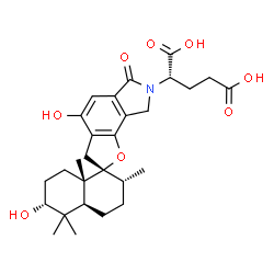 ChemSpider 2D Image | (2S)-2-[(2R,2'R,4a'S,6'R,8a'S)-4,6'-Dihydroxy-2',5',5',8a'-tetramethyl-6-oxo-3',4',4a',5',6,6',7',8,8',8a'-decahydro-2'H-spiro[furo[2,3-e]isoindole-2,1'-naphthalen]-7(3H)-yl]pentanedioic acid | C28H37NO8