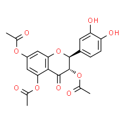 ChemSpider 2D Image | (2S,3S)-2-(3,4-Dihydroxyphenyl)-4-oxo-3,4-dihydro-2H-chromene-3,5,7-triyl triacetate | C21H18O10