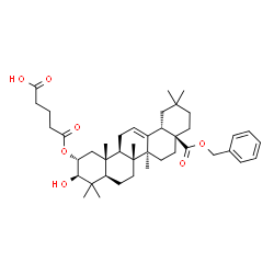 ChemSpider 2D Image | 5-{[(2alpha,3beta)-28-(Benzyloxy)-3-hydroxy-28-oxoolean-12-en-2-yl]oxy}-5-oxopentanoic acid | C42H60O7
