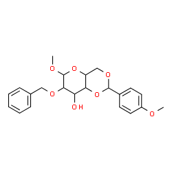 ChemSpider 2D Image | Methyl 2-O-benzyl-4,6-O-(4-methoxybenzylidene)hexopyranoside | C22H26O7