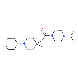 ChemSpider 2D Image | (4-Isopropyl-1-piperazinyl)[6-(tetrahydro-2H-pyran-4-yl)-6-azaspiro[2.5]oct-1-yl]methanone | C20H35N3O2