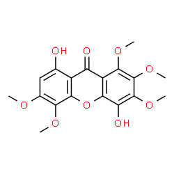 ChemSpider 2D Image | 4,8-Dihydroxy-1,2,3,5,6-pentamethoxy-9H-xanthen-9-one | C18H18O9