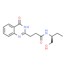 ChemSpider 2D Image | N-[(2S)-1-Hydroxy-2-butanyl]-3-(4-oxo-1,4-dihydro-2-quinazolinyl)propanamide | C15H19N3O3