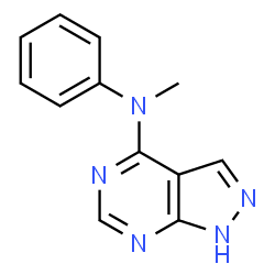 ChemSpider 2D Image | N-Methyl-N-phenyl-1H-pyrazolo[3,4-d]pyrimidin-4-amine | C12H11N5