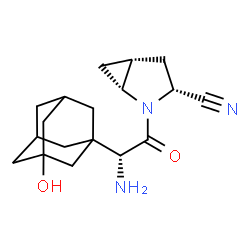 ChemSpider 2D Image | (1R,3R,5R)-2-[(2R)-2-Amino-2-(3-hydroxyadamantan-1-yl)acetyl]-2-azabicyclo[3.1.0]hexane-3-carbonitrile | C18H25N3O2