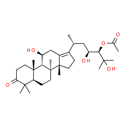 ChemSpider 2D Image | (8alpha,9beta,11beta,14beta,23S,24R)-11,23,25-Trihydroxy-3-oxodammar-13(17)-en-24-yl acetate | C32H52O6